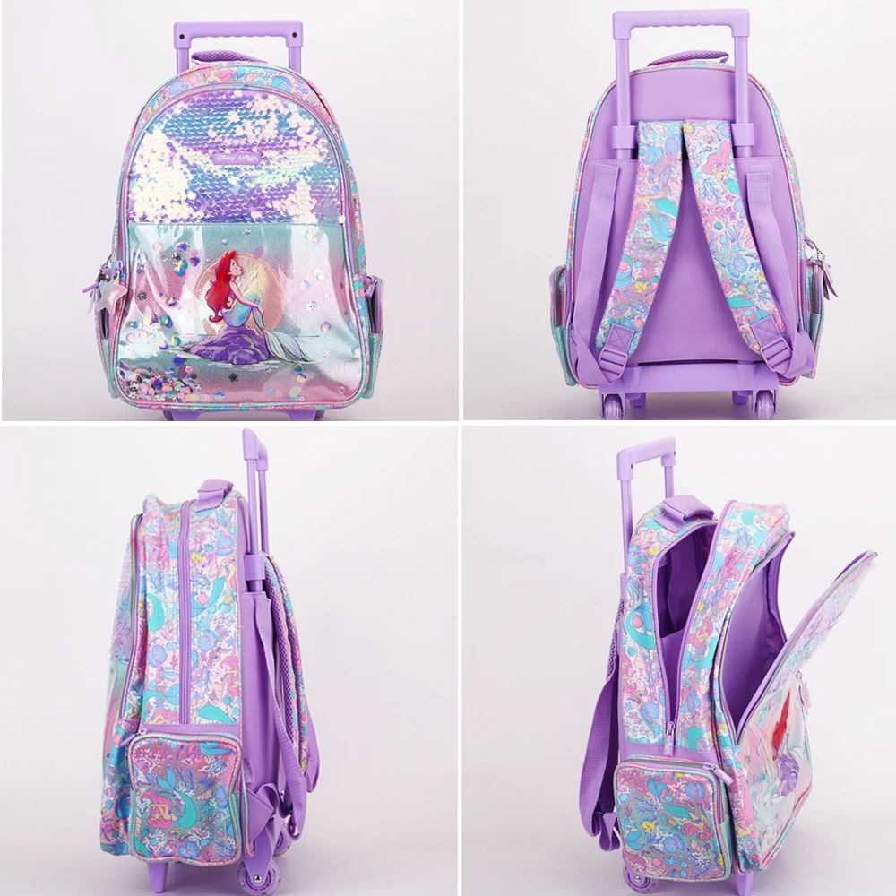 MINISO Disney Wheel Backpack Children School Bags for Boys Simggle Large Trolley Schoolbag Marvel Travel Backpack for Girl Gift