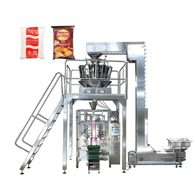 Industrial Ten head Weighing Packaging Machine Fully Automatic Granule Doypack Zipper Bag Filling Sealing for Coffee Beans