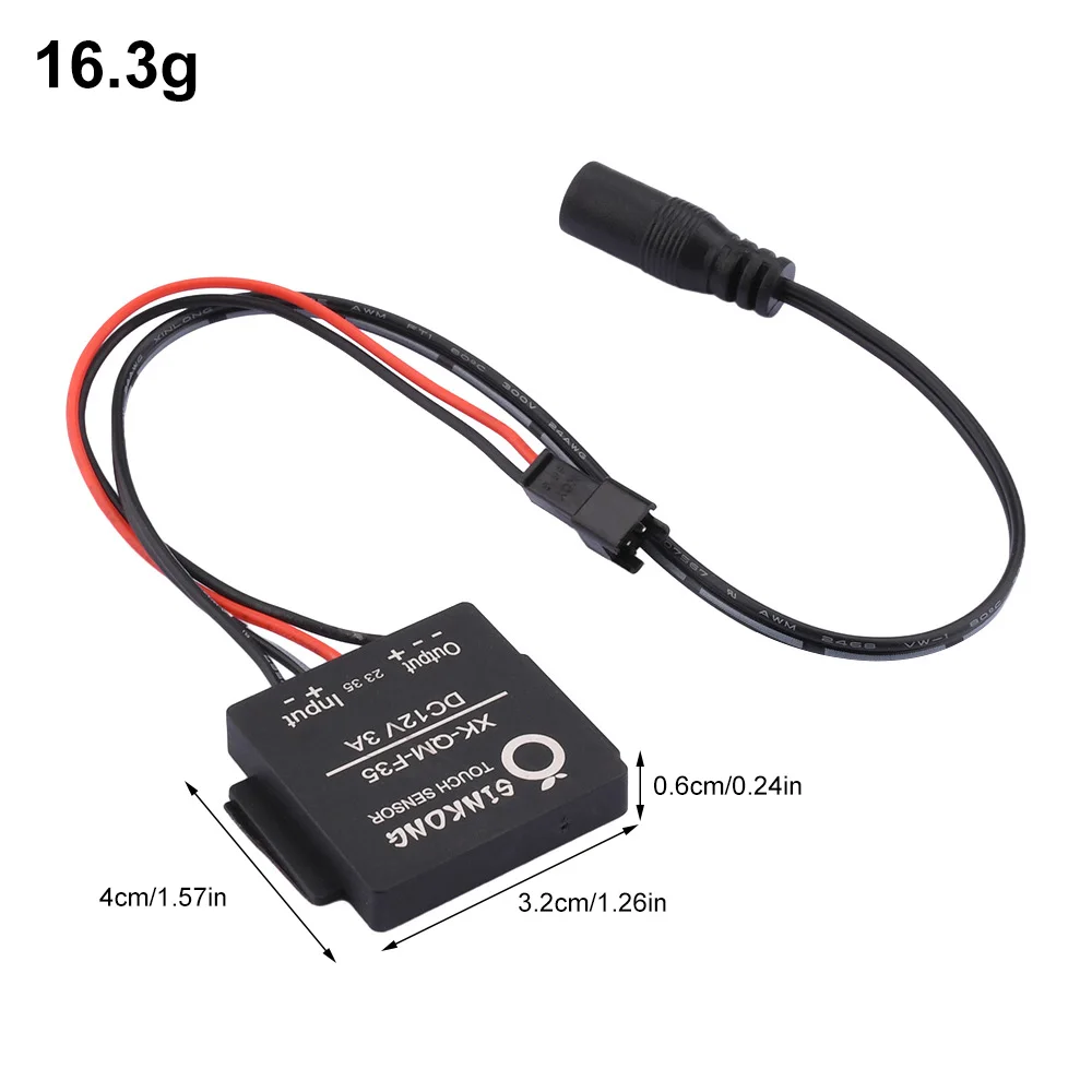 Interruptor de espelho de banheiro dc12v 33a 36w, sensor de toque para luz led, espelho, farol, luz, sensor de toque, fonte de alimentação 3-5mm