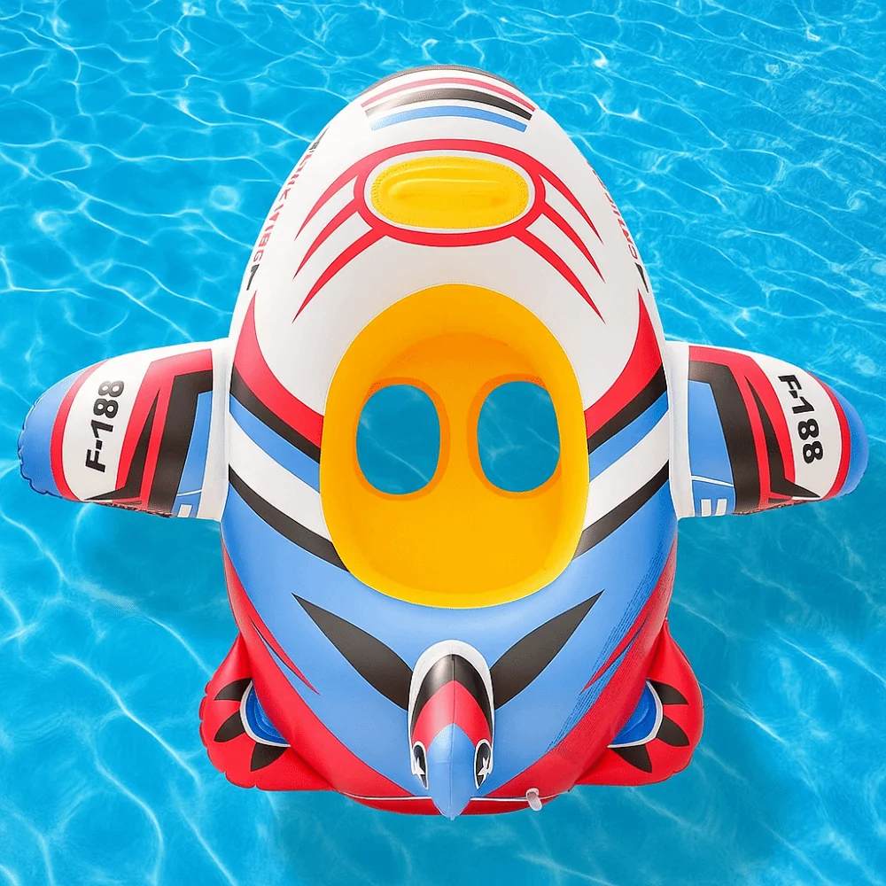 Aircraft Shape Baby Swim Ring Circle Seat Inflatable Toy Swimming Circle Inflatable Fun Style Baby Swimming Float Seat