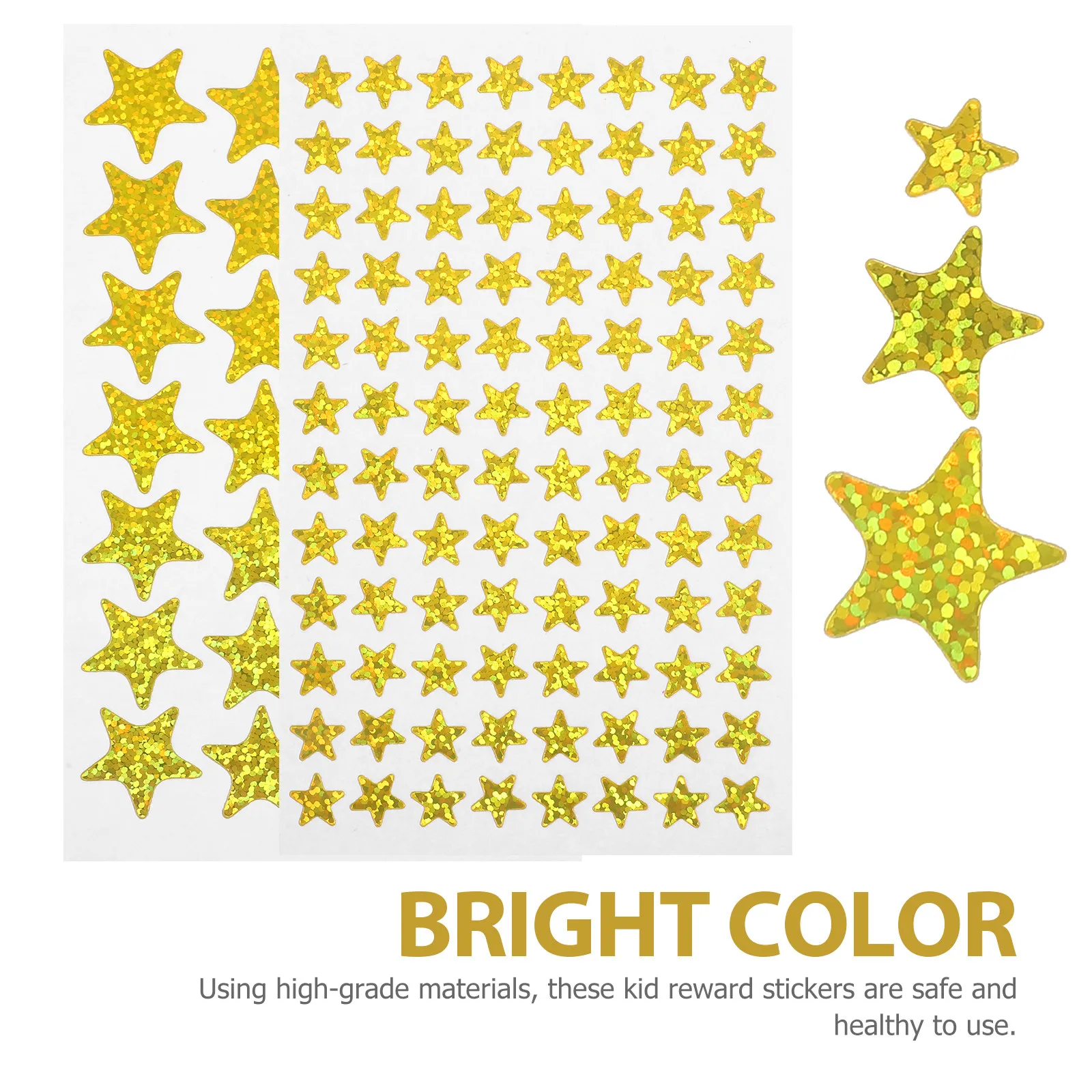 30 Sheets Gold Pentagram Reward Stickers Removable Incentive Labels for Classroom School Motivational Sticker Decors