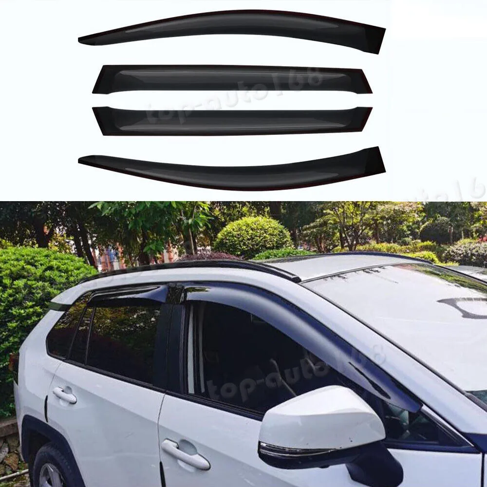 Smoke Black Window Visor Sun Rain Guard Vent Shade 4PC For Toyota RAV4 2019-2024