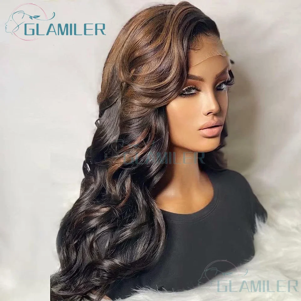 360 Full Lace Menselijk Haar Pruik Hoogtepunt Bruin Body Wave 1b/30 Lace Front Pruiken Braziliaanse Remy Menselijk Haar Zijden Top Kant Frontale Pruik