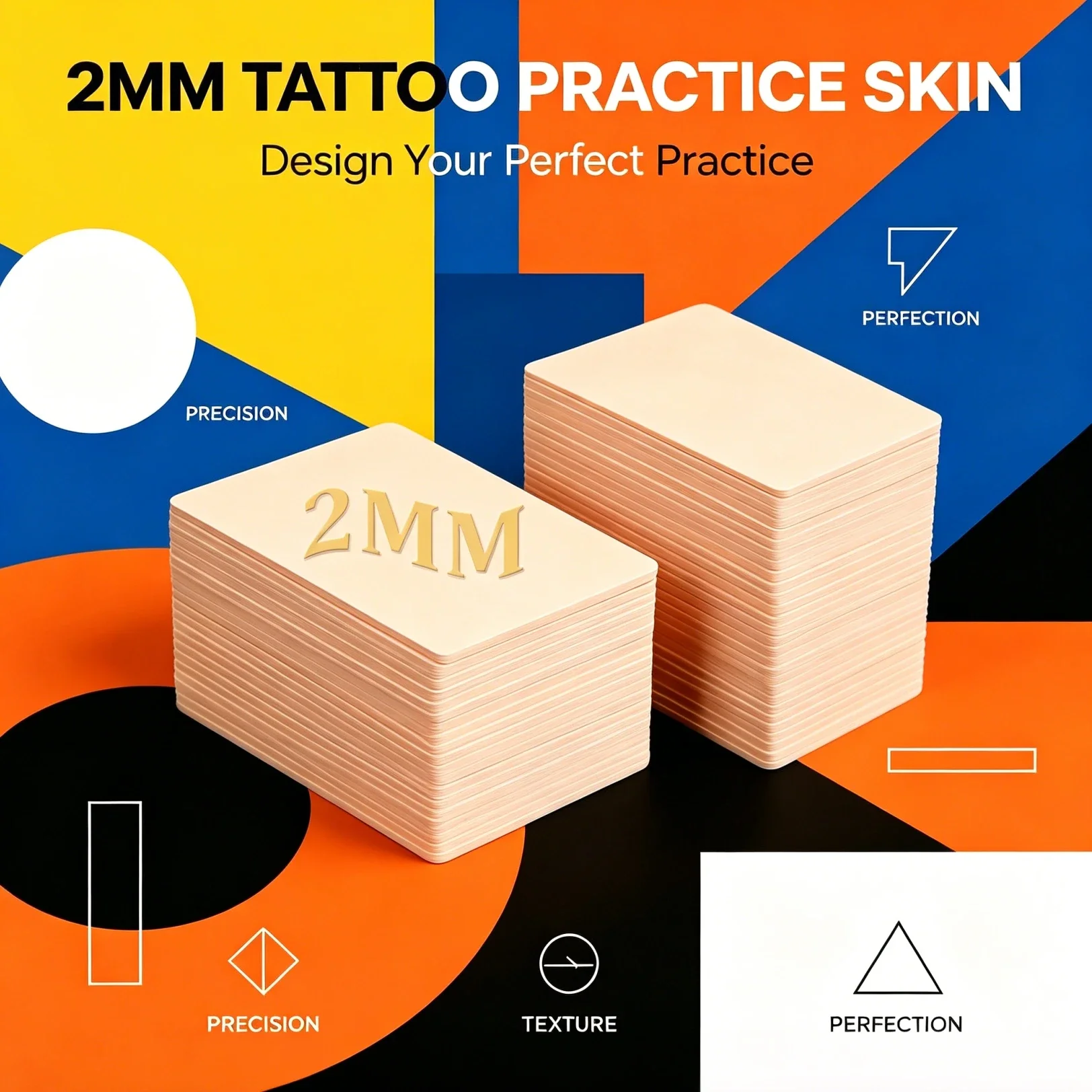 1/5/10/15pcs 2MM Thick Tattoo Practice Skin Blank Double Sides Big Size Tattoo Practice Fake Skin for Permanent Makeup
