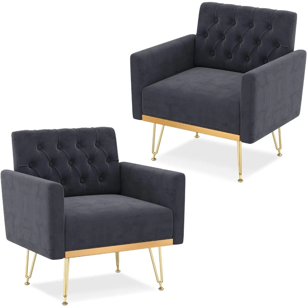 

Accent Chair for Living Room, Comfy Oversized Velvet Upholstered Arm Chairs, Mid Century Modern Reading Single Sofa Side Chair w