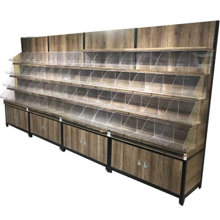 

Supermarket Wooden Bulk Goods for Store Rack Shelf