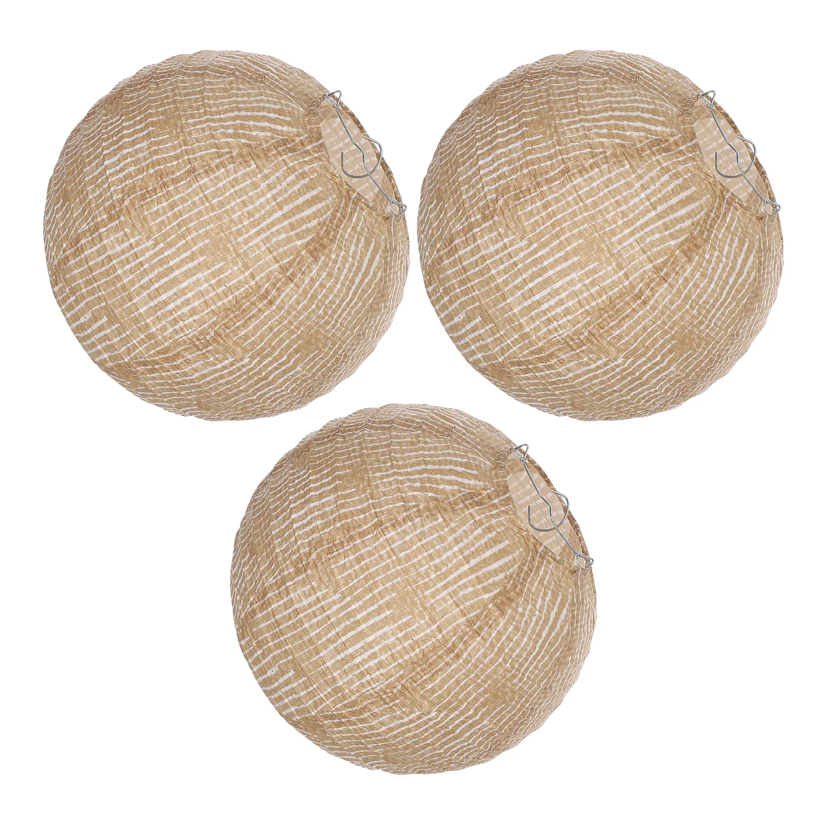 

3Pcs Burlap Fabric Lantern Shade Vintage Round Pendant Light Cover for Rustic Wedding Farmhouse Porch String Lights Decor