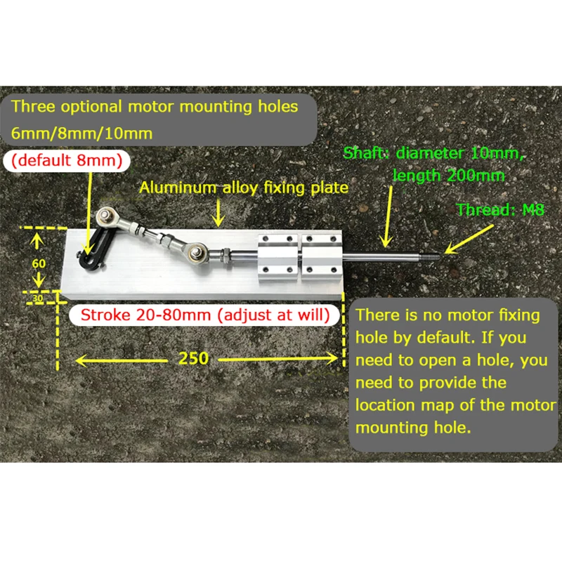 Reciprocating Cycle Linear Actuator DC 12V/24V With Speed Controller Stroke 2-8CM  3-15CM Telescopic Linear Actuator Kit