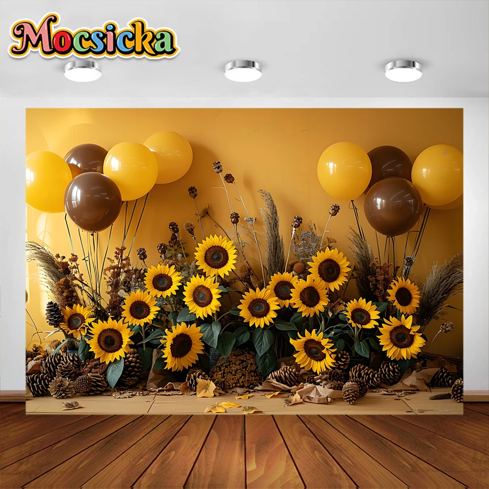 Fondo de fotografía de girasol, pared de flores, abeja, rosa, jardín de verano, retrato de bebé, boda, cumpleaños, estudio fotográfico