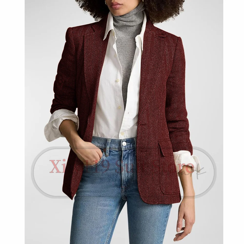 Women\'s Winter Jackets 2024 2024 Autumn New Herringbone Jacket Business Casual Jacket New in Outerwears Woman Clothes Clothing