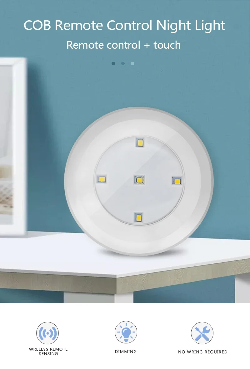 1/2/4/8/10 Super Bright LED Under Cabinet Light Wireless Remote Control Dimmable Wardrobe Night Lamp Home Bedroom Closet Kitchen