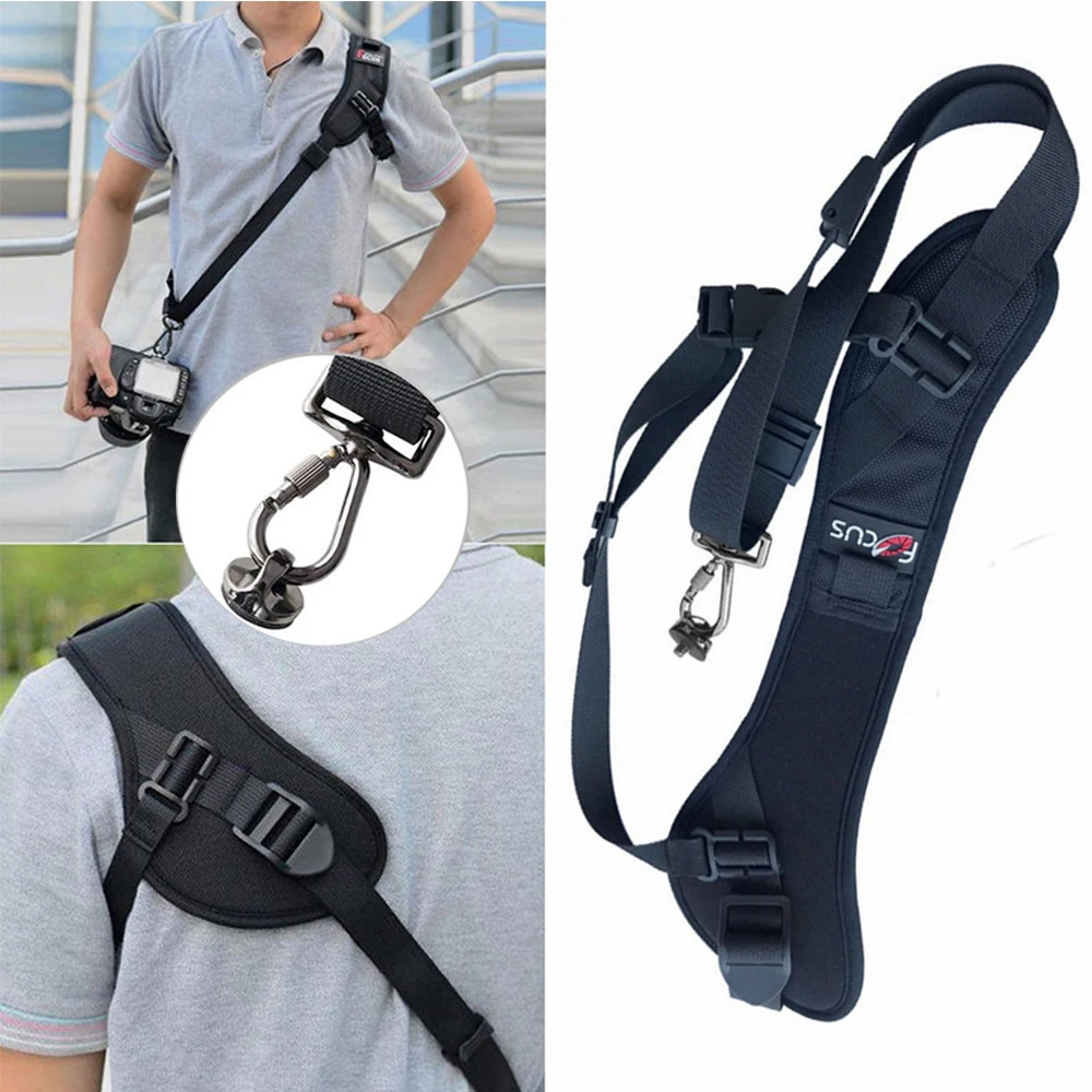 

Quality Quick Shoulder Camera Strap High Adjustable Carry Speed Sling Soft Shoulder Sling Belt Neck Strap For Camera DSLR Black