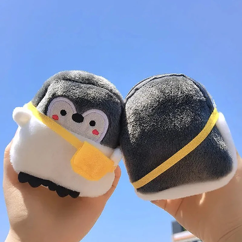 New Kawaii Anime Plush Penguin Coin Purses Men Women Korean Fashion Mini Cute Zipper Coin Wallet Boy Girl Bag Free Shipping 2023