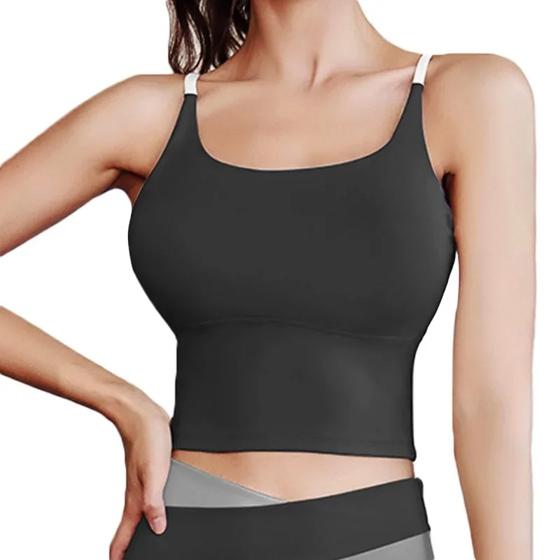 Aiithuug Gym Workout Crop Top Fitness Yoga Tops Fitness Crops Build In Cup Crisscross Back Crop Wireless Padded Yoga Bra Golf