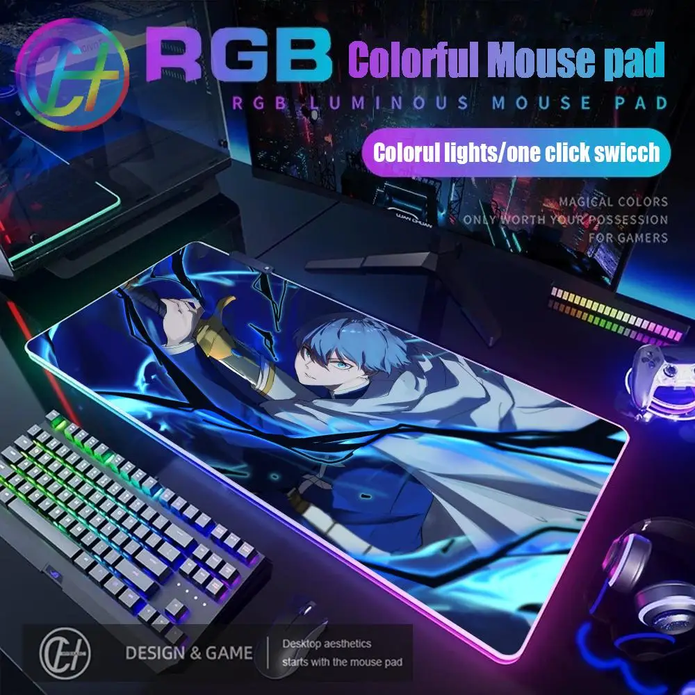 

Kawaii Girl Frieren At The Funeral Коврик для мыши RGB Игровой коврик для мыши Настольный коврик HD Gamer Большой светодиодный светильник XXL HYBXAXC 80X40 Коврик для мыши