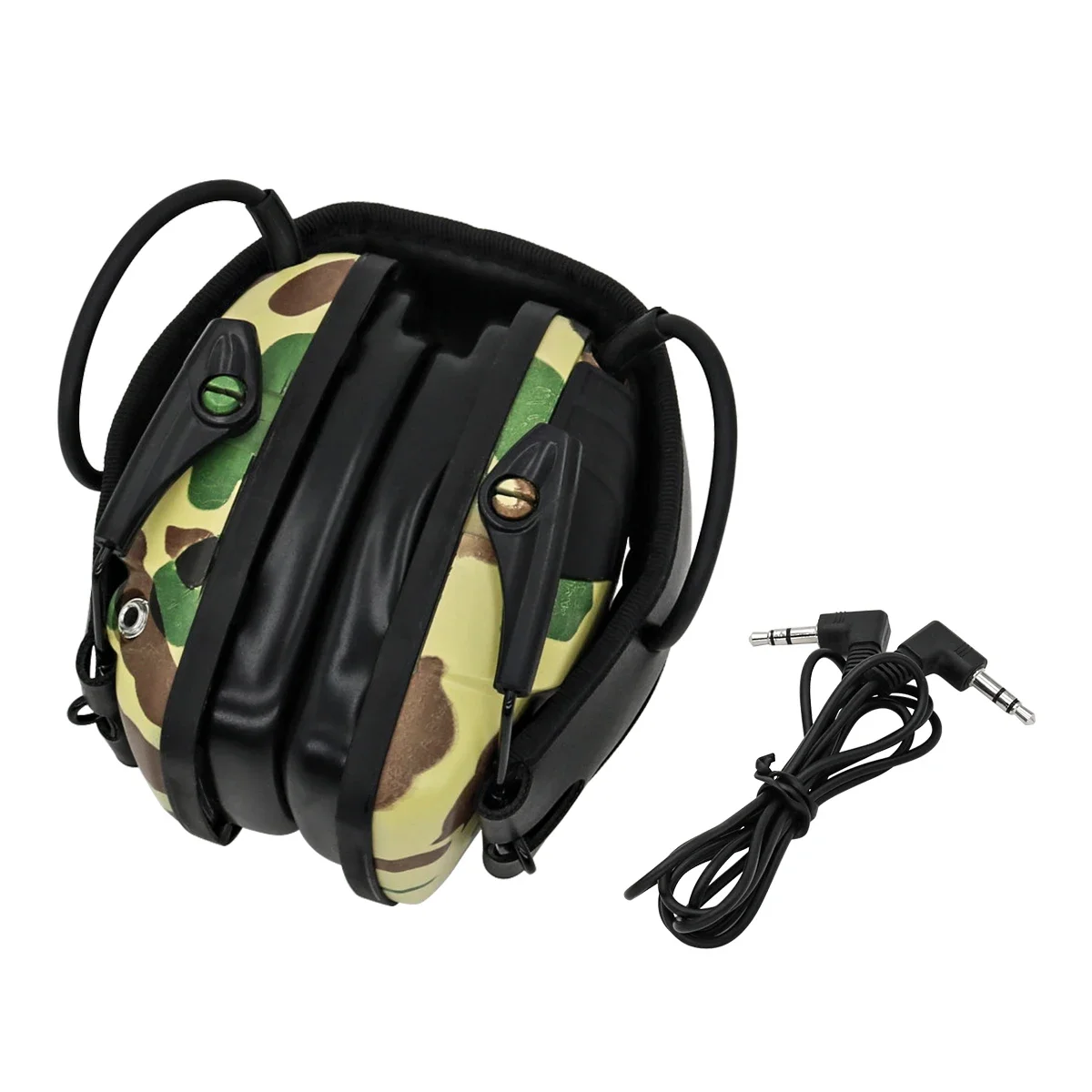 Tactical Hearing Protection Electronic Shooting Headphones Anti-noise Impact Sound Amplification Noise Reduction Headphones-BK