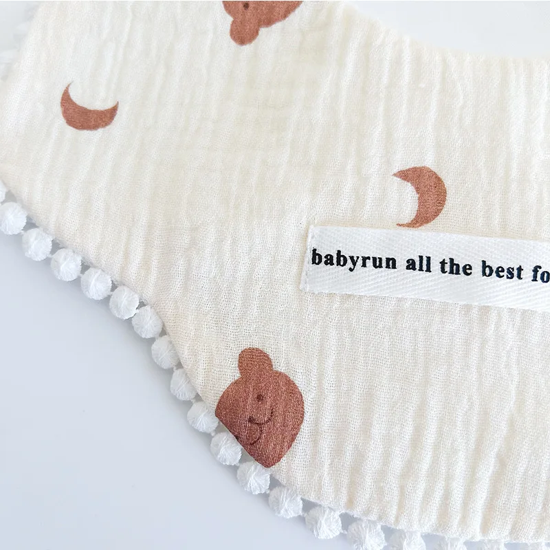 3 pcs ins Korean version thickened gauze bib cotton baby bib petal saliva towel all-match waterproof bib saliva pocket