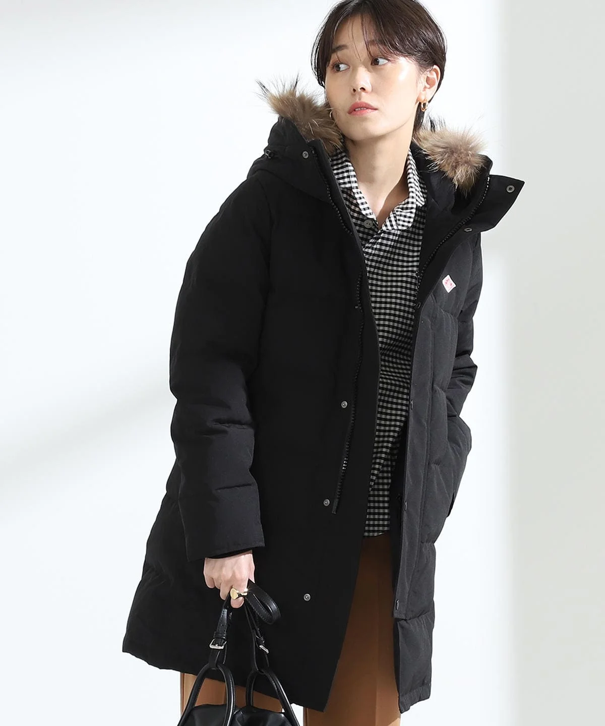 

Winter New Arrival Nylon down Jaet with Real Fur Collar Mid-Length Hooded Padded Coat Commute Sle Thi Warm Zipper Closure