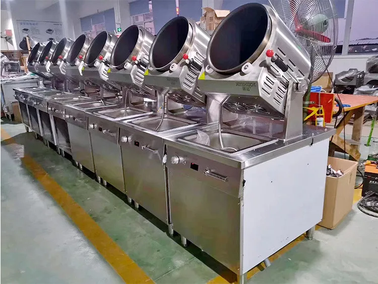 آلة الأرز المقلي 6L 12L مطعم المطبخ الكهربائية التلقائي آلة القلي آلة الطبخ روبوت الأرز المقلي الدورية