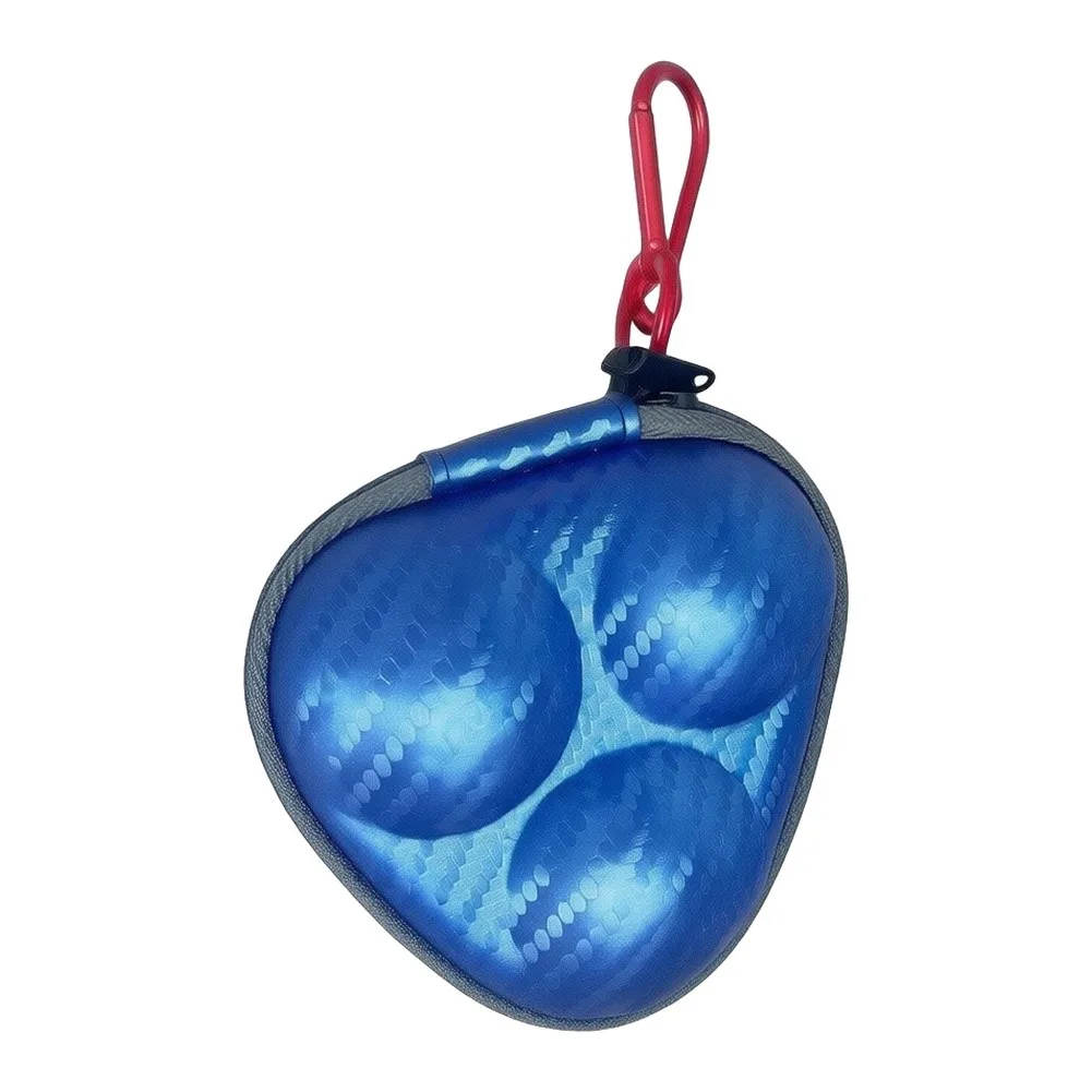 Table Tennis Ball Hard Shell Case for 3 Balls with Wide Mouth Opening and Secure Metal Carabiner for Practice Days