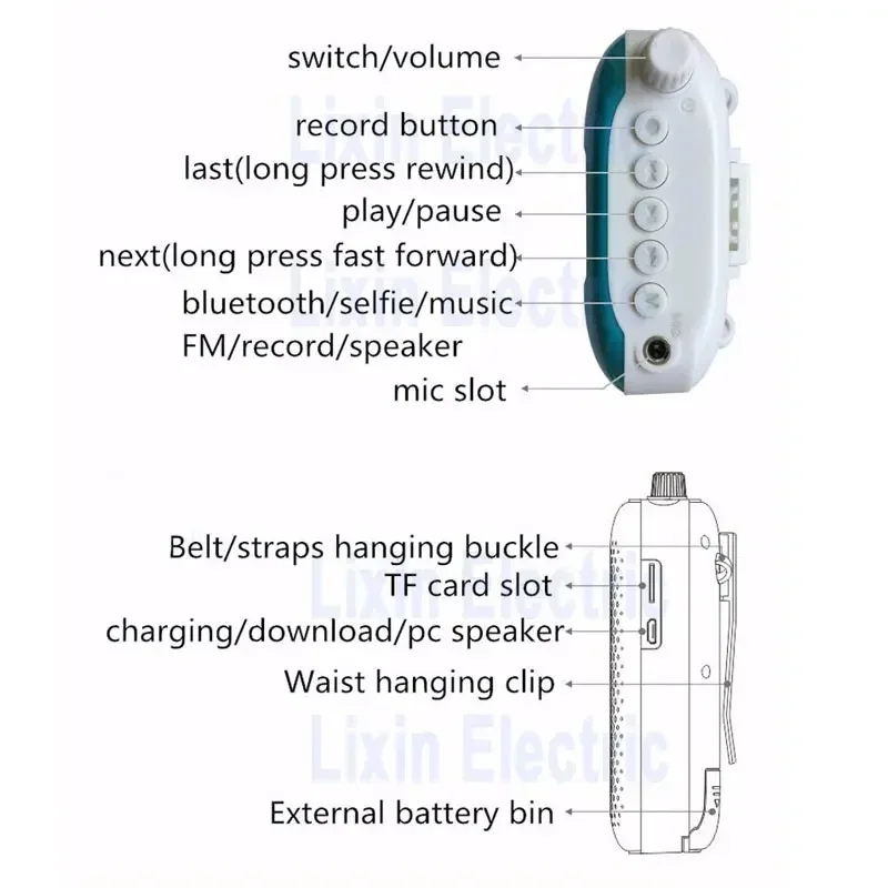 Rolton K500 Bluetooth Voice Amplifier Booster Megaphone Speaker Loudspeaker Microphone  for Teaching Tour Guide Sales Promotion