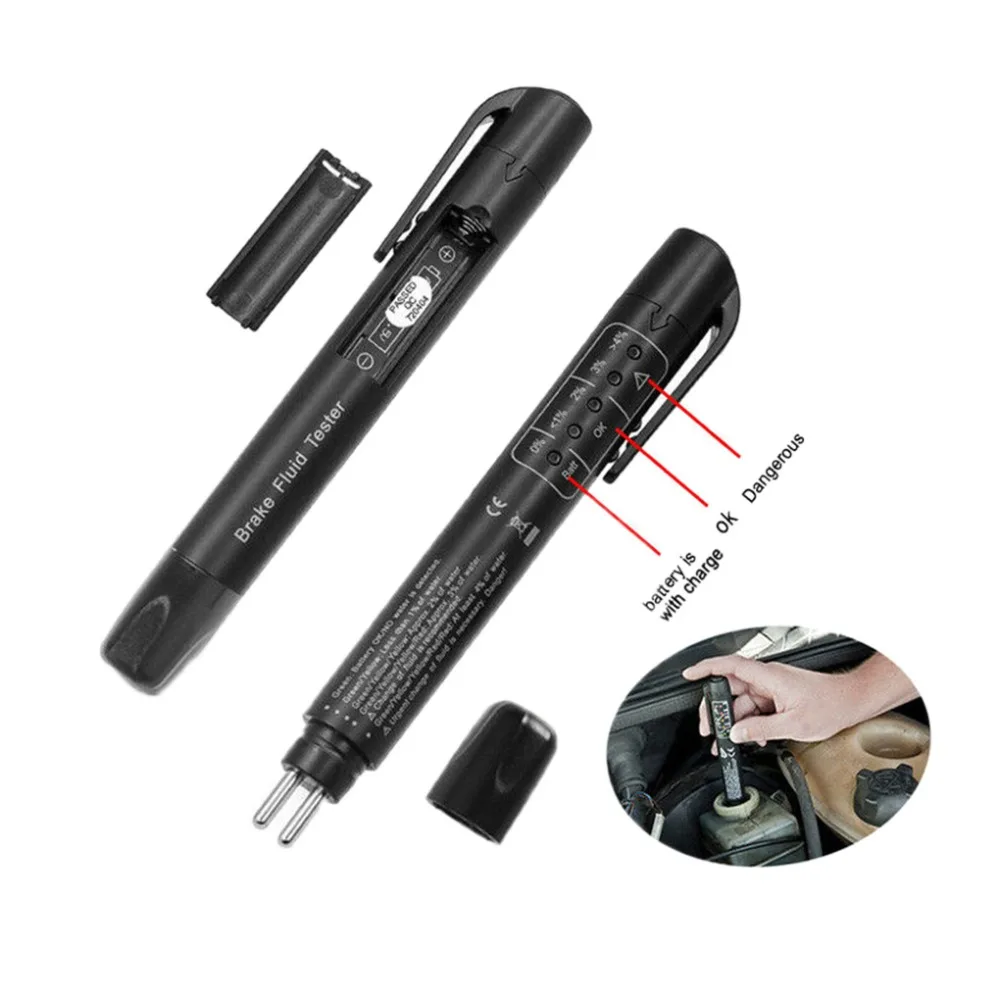 Diagnostic Tools 5 LED Brake Fluid Tester Pen Mini Accurate Brake Oil Tester Pen Digital Tester for DOT3/DOT4