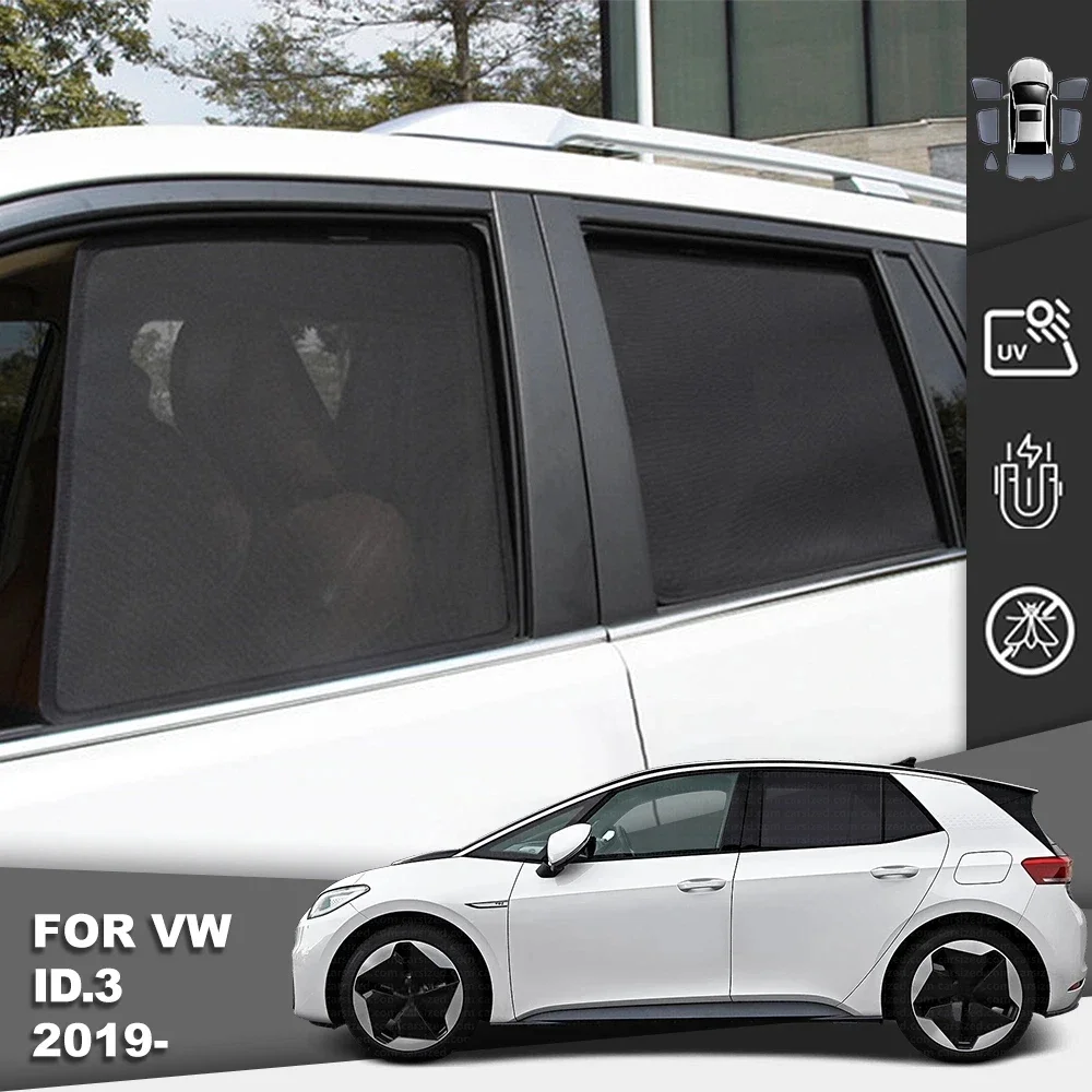 For Volkswagen VW ID.3 ID3 2020-2023 2024 Car Sunshade Visor Front Windshield Curtain Cover Rear Side Baby Window Mesh Sun Shade