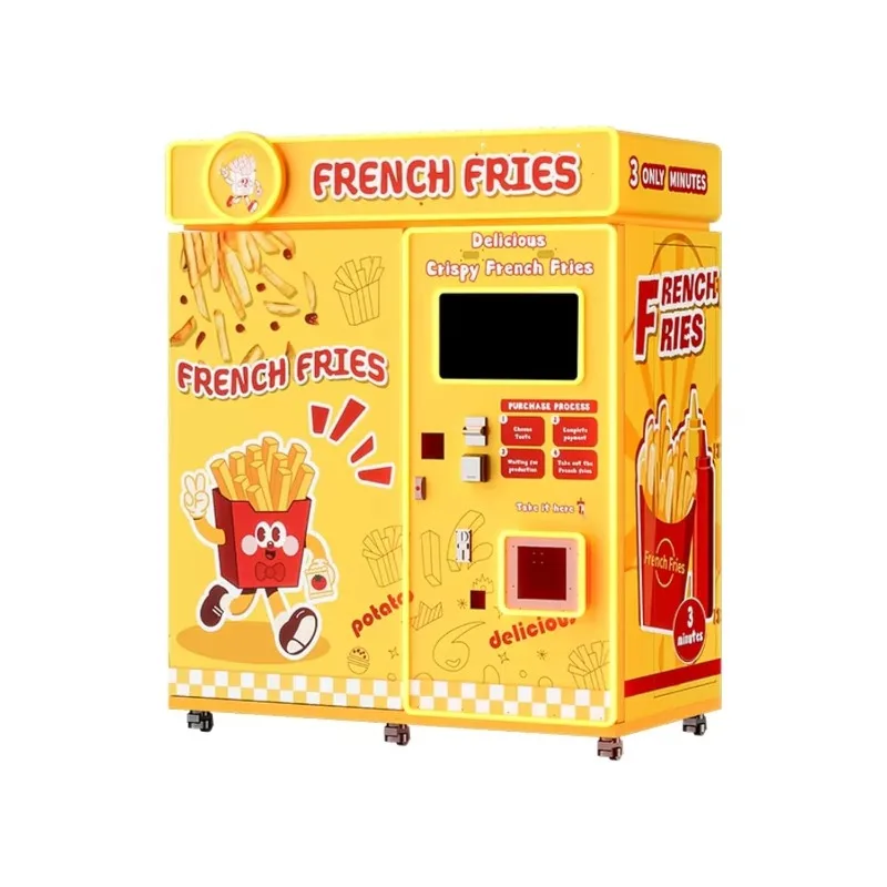 Automatic French Fries Vending Machine Smart Self Service Fast Food Kiosk Touch Screen QR Code Cashless Payment for Airport