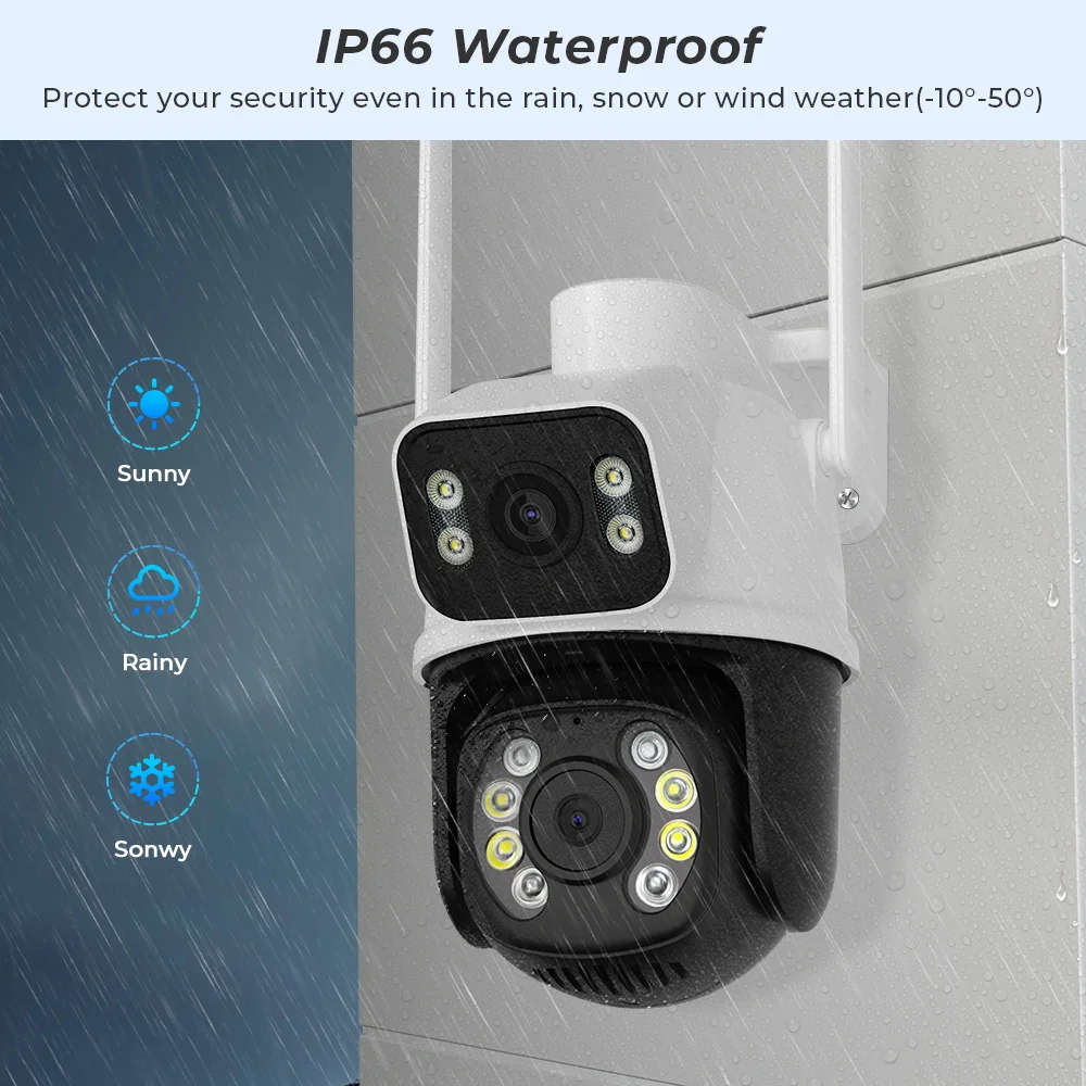 8MP 4K iCSee Wifi Camera Outdoor Dual lens Dual Screen Ai Human Detection Auto tracking Security Protection IP Wifi Surveillance image 4