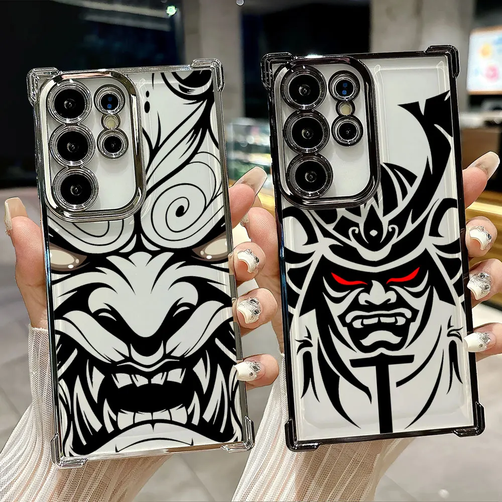 

Funda For Samsung S26 Ultra Hannya Oni Warrior Ghost Mask Phone Case For Galaxy S25 FE S26 S24 S23 S22 S21 Ultra S20 Plus Cover
