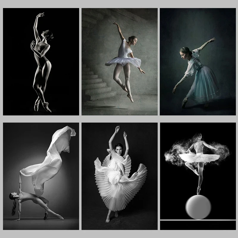 Ballet Dancers Black and White Vintage Posters and Prints Canvas Printing Wall Art Picture for Dance Room Living Room Home Decor