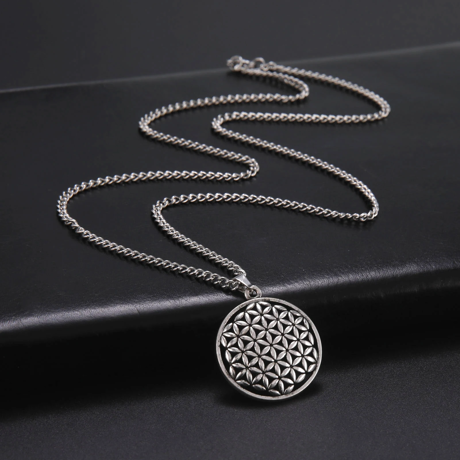 Fishhook Flower Of Life Necklace Supernatural Amulet Talisman Egyptian Style Hope Chain Gift For Man Woman Pendant Jewelry