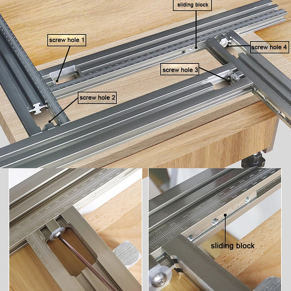 Bracket Trimming Machine Milling Grooving Engraving  Rail Adjustable Backing Woodworking DIY Auxiliary  Rail Bracket