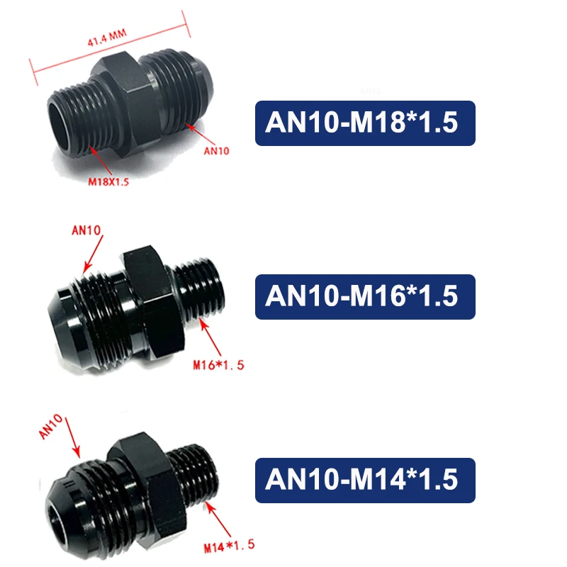 

Автомобильные детали с резьбой от AN10 до M18/16/14*15, топливный насос/масляный радиатор/адаптер/поворотное соединение/переходное соединение масляной трубы