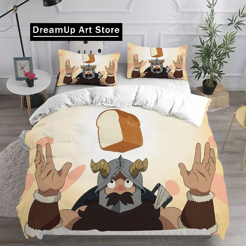 Anime Cartoon Delicious in Dungeon Bedding Set Boys Girls Single Twin Queen Full Size Duvet Cover Pillowcase Bed Adult Bedroom