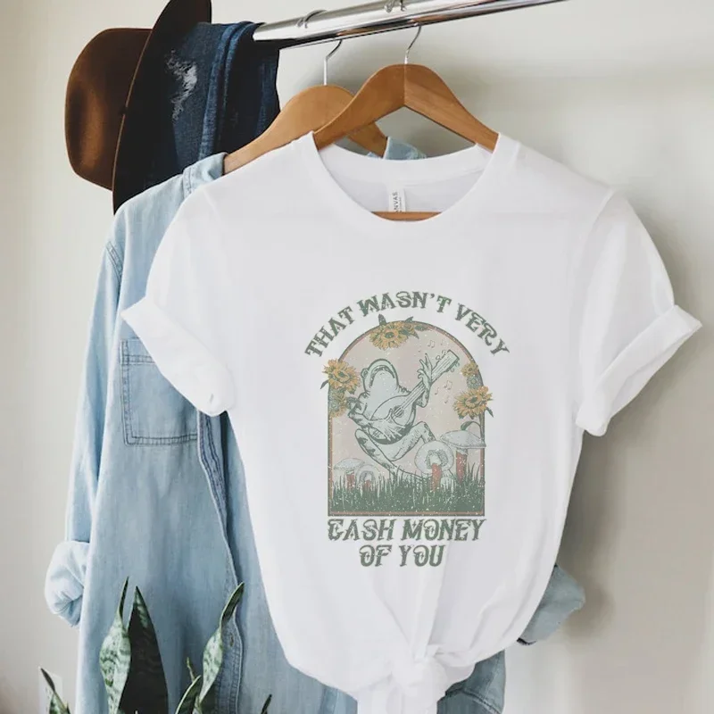 Meme T Shirt That Wasn't Very Cash Money Funny  Short Sleeve Vintage Cute Frog Graphic Tees Women Cottagecore Aesthetic Tops