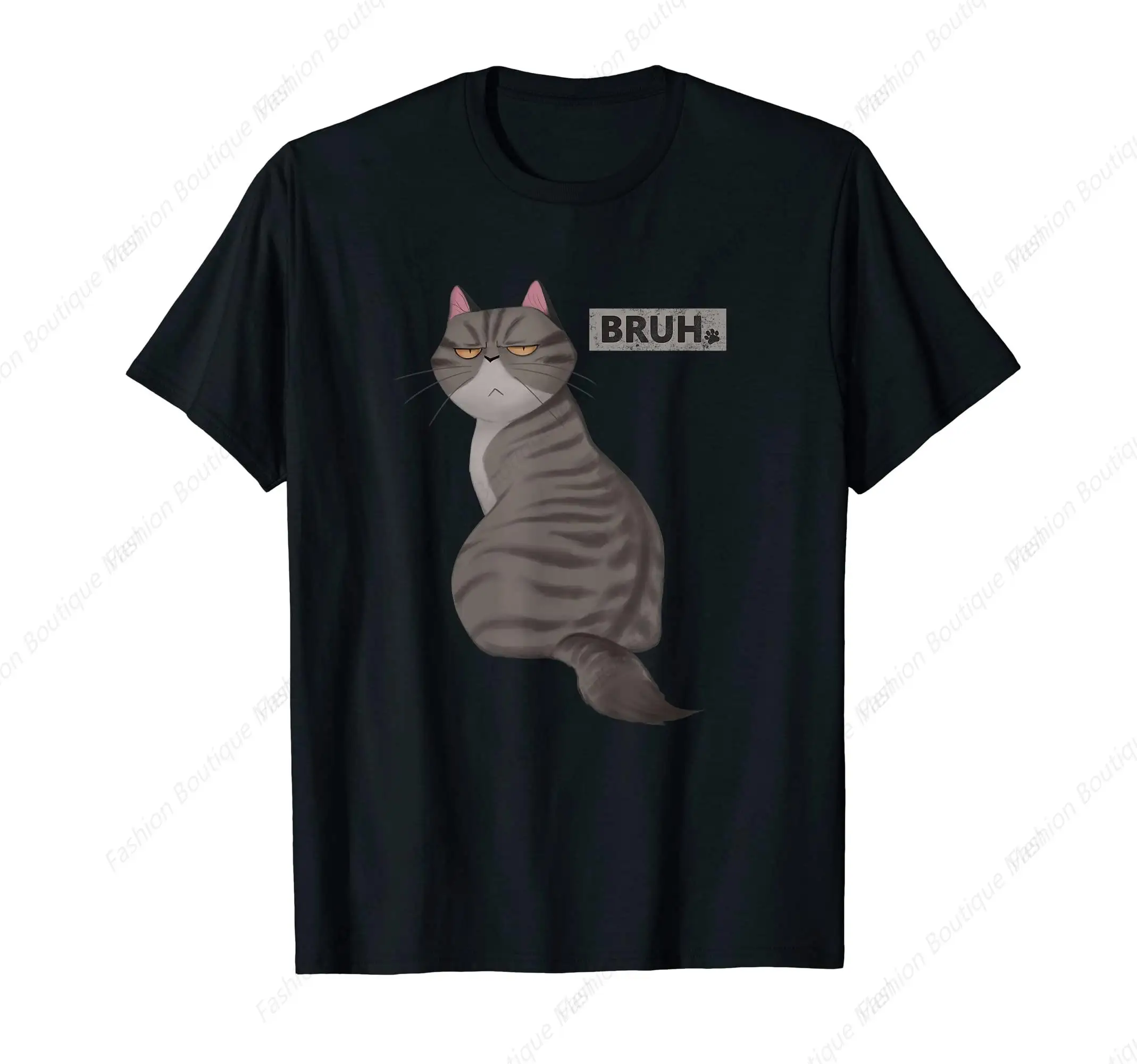

Hot-Selling Kawaii Cat Bruh Meme Funny T-Shirt For Men Women Teens Shirt Leisure Cotton Soft Tee