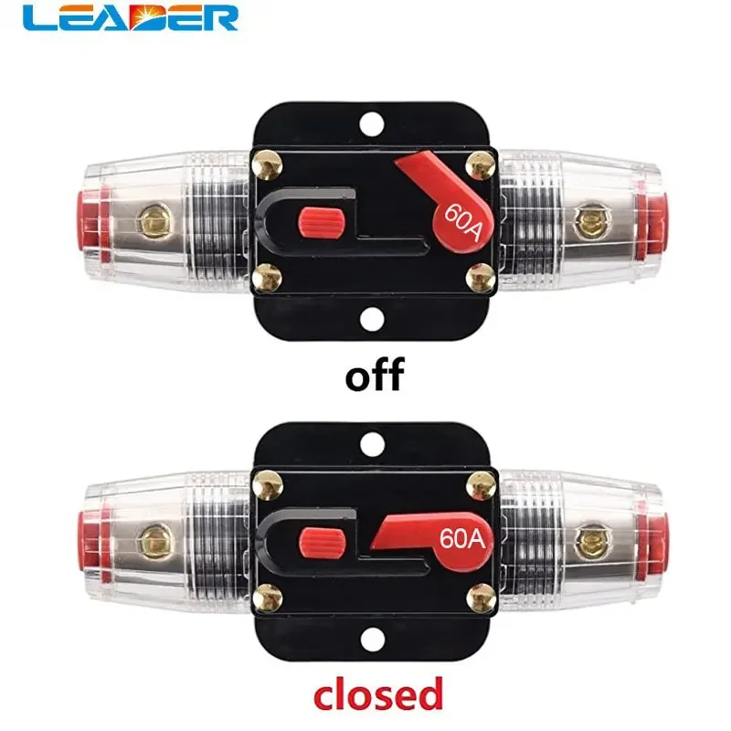 LEADER SOLAR 12V24V 20A-150A Car Truck Audio Amplifier Circuit Breaker Fuse Holder AGU Style Stereo Amplifier Refit Fuse Adapter