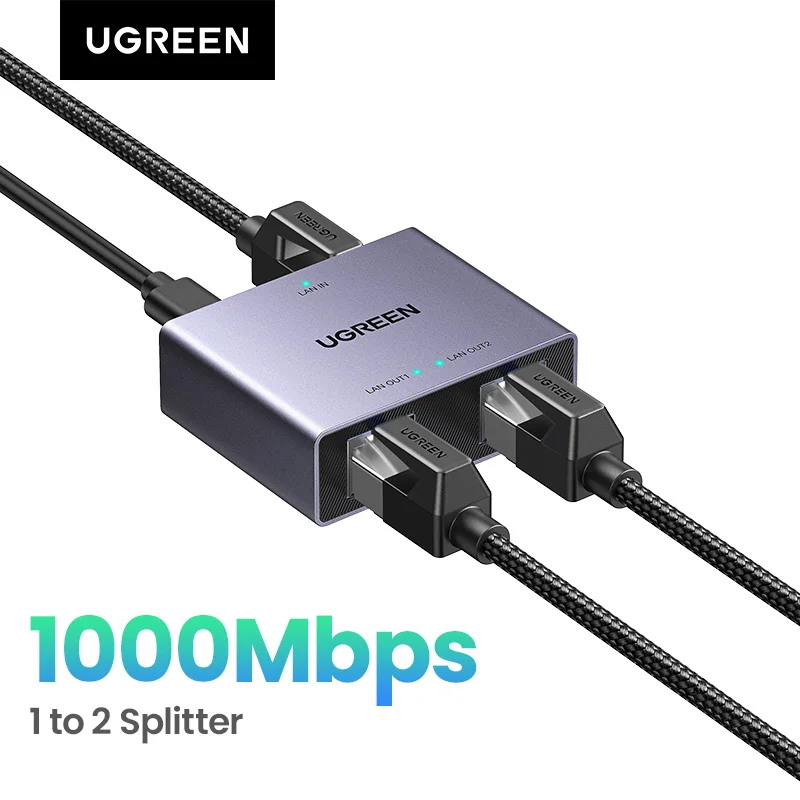 Ugreen-イーサネットアダプタLANコネクタ,スプリッタースイッチ,PC,ラップトップ,TVボックス,ルーター用カプラー,1000mbps,1〜2