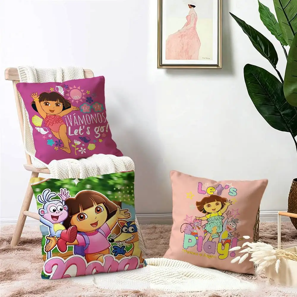 D-Dora Classic Anime Explorer Personalized picture text home decorative pillows Household Gifts 45x45cm