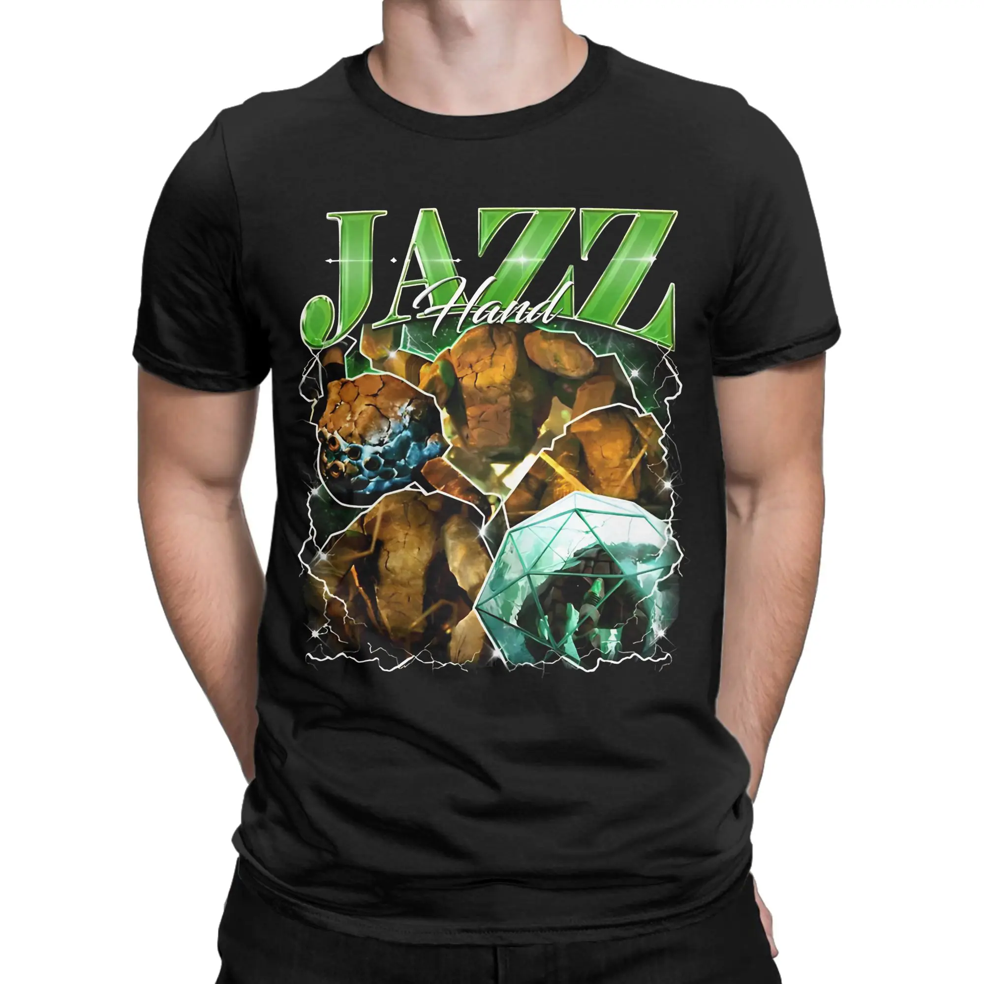 Jazz hand Project Hail Mary T-Shirts for Men  Casual Cotton Tees Crew Neck Short Sleeve T Shirts Original Tops