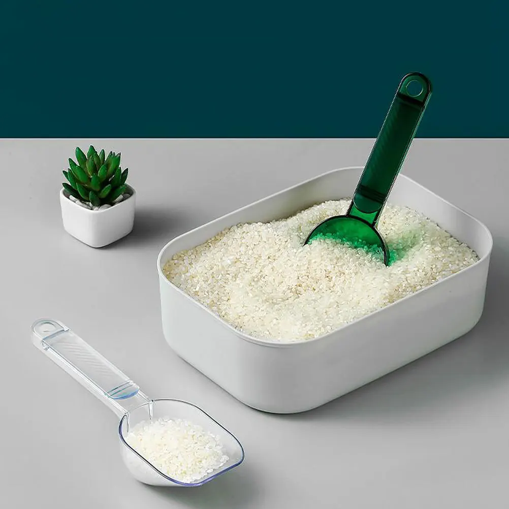 

2pcs Rice Scoops Clip Handle Grain Scoop Smooth Edge Kitchen Flour Ladle For Cereals Ice Portable Multi-Use Shovel Kitchen Bar