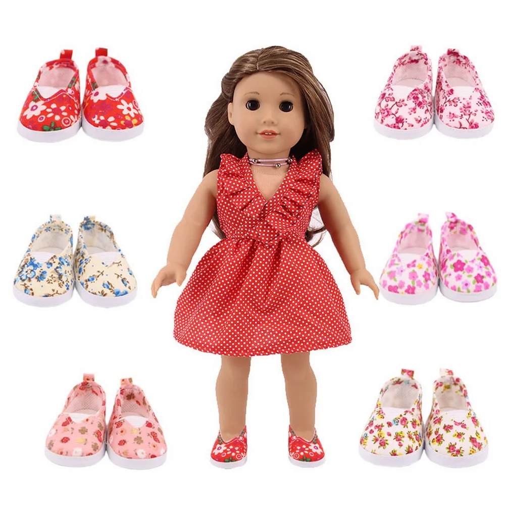 

18 Inch American Doll Shoes 7CM Doll Shoes Suit for 43CM New Born Baby Doll Kid's Toy Russia Doll Accessories