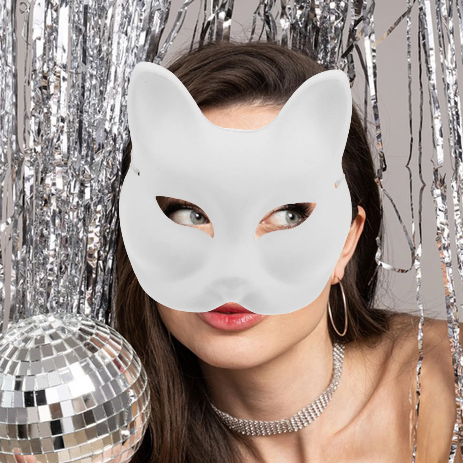 

8Pcs Blank DIY Cat Fox Masks Unpainted Masquerade Mask Set for School Art Halloween Parties Unpainted Mask Paper Masks