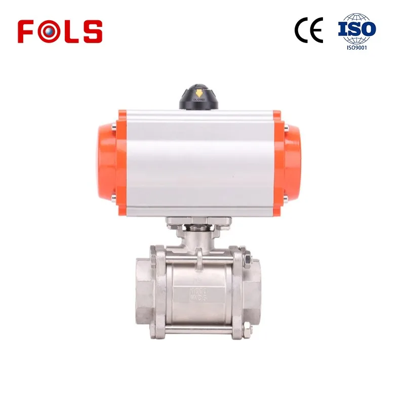 3 PC DN65 11/2Inch Stainless Steel Pneumatic Thread Ball Valve
