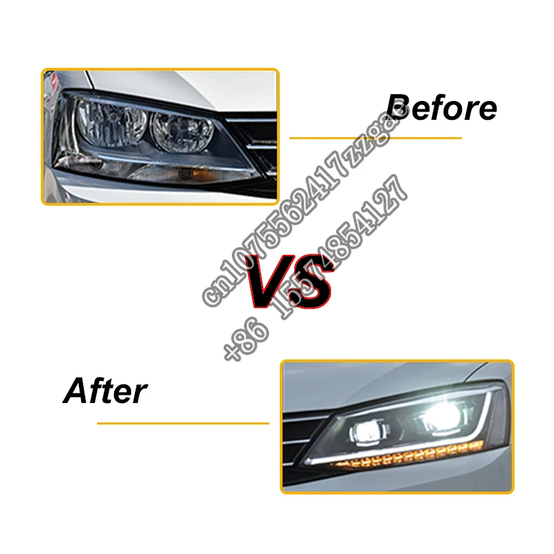 Upgrade LED headlamp headlight for VW  Jetta MK6 2011-2019 Projector Lens head light head lamp assembly plug and play