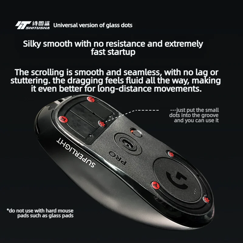 Mouse Feet Skates Pad Sticker 6mm New Universal Glass Small Dots Smooth Wear Resistance Noise Reduction Super Life