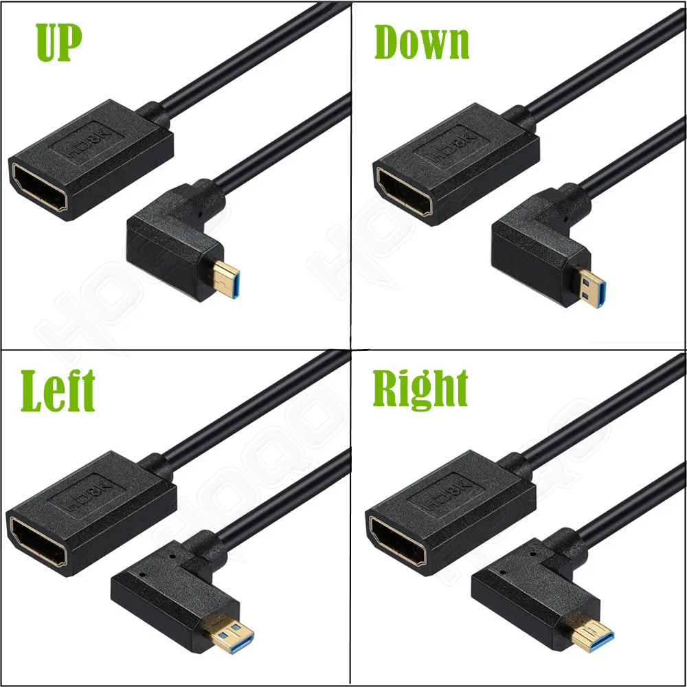 8K60Hz Micro HDMI-Compatible to HDMI-Compatible female cable OD4.0 micro HD to HD Cable for camera DIY computer connect display