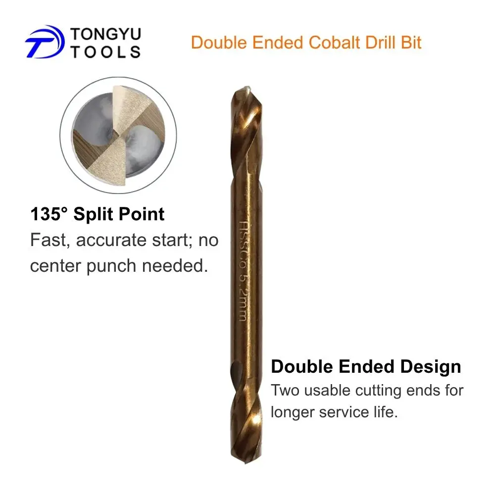 Doppelendige Kobaltbohrer 3,2-5,5mm M35 HSS Co5% Stubby Spiralbohrer für Edelstahl und Hartmetalle – Detail 6