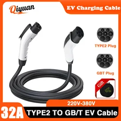 32A Type2 to GBT EV Charging Cable 3M 1Phase 7KW Electric Vehicle GB/T Car EVSE Charging Cord For IEC 62196-2 Charger Station